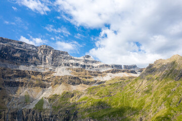 The Cirque de Gavarnie , Europe, France, Occitanie, Hautes-Pyrenees, in summer on a sunny day.
