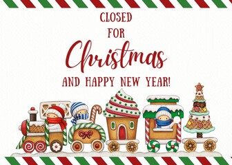 Obraz na płótnie Canvas Merry Christmas , Closed for Christmas , Door text , Background , Holiday Christmas.