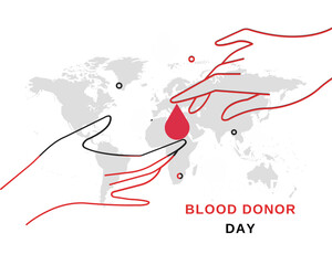 compelling vector depiction for World Blood Donor Day, weaving a visual narrative of humanity's interconnectedness, resilience, and the power of compassionate blood donation