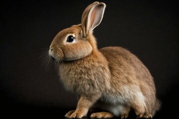 A young rabbit with brown fur. Generative AI