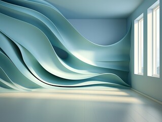 Abstract 3D soft color Wall Created with generative Ai