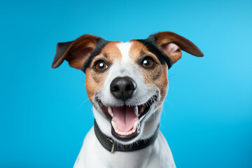 Terrier Chic: Jack Russell Terrier Poses Against a Solid Background