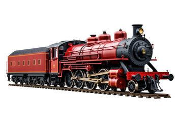 Fototapeta na wymiar Railway Steam Train Beauty Isolated On Transparent Background