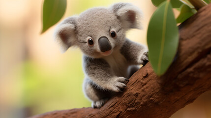 Cute miniature baby koala