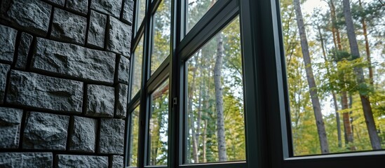Basalt fiber tiled wall structure in new house windows.