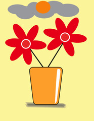 Flower, Vase, Sunny, Red Flower, Beatiful Flower