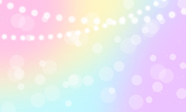 abstract pastel colorful blur gradient with string lights and bokeh background