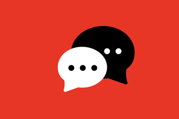 chatting bubble illustration in flat style design. Vector illustration.	