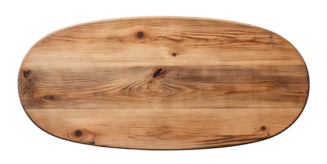 Oval wooden plank cut out