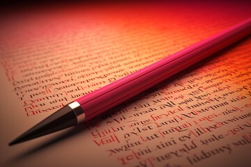 Fototapeta premium A retro pink ink handwriting ink