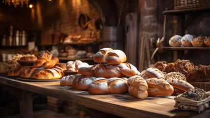 Freshly baked pastry and bread