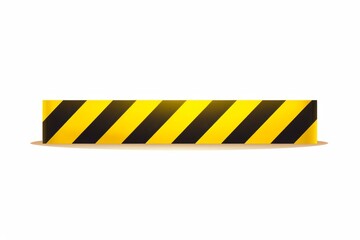 Black and yellow stripes. Barricade tape, do not cross, police, crime danger line, bright yellow official crime scene barrier tape. Flat style cartoon illustration isolated on white background - obrazy, fototapety, plakaty