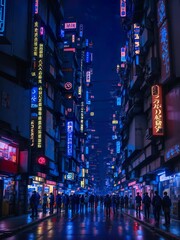 Synthetic Serenity: Tranquil Tokyo Twilight in Cyberpunk Setting