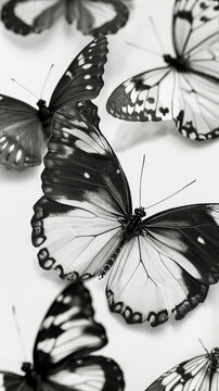 Black and white butterflies phone wallpaper