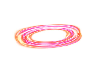 PNG neon light circle in motion. pink light circle. Glowing pink spiral. Speed ​​abstract lines effect. Rotating shiny rings. Glowing circular lines. Glowing ring trail for design