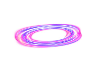 Glowing pink spiral. Speed ​​abstract lines effect. Rotating shiny rings. Glowing circular lines. Glowing ring trail