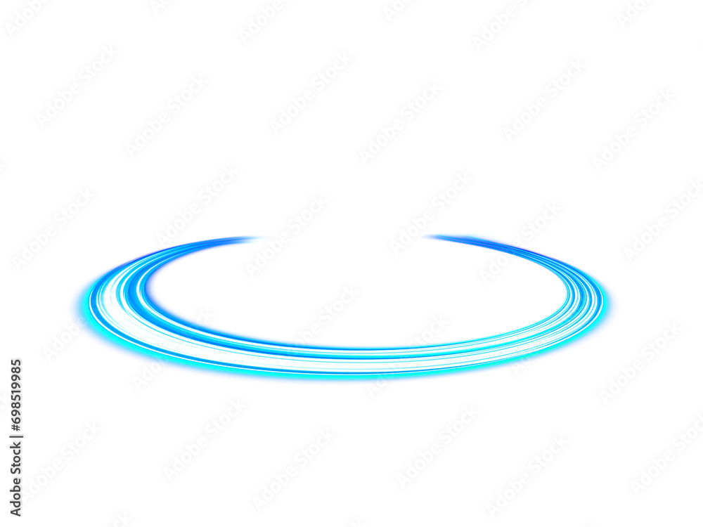 Poster glowing blue spiral. speed ​​abstract lines effect. rotating shiny rings. glowing circular lines. gl