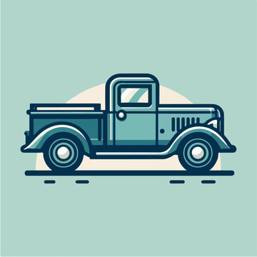 classic box car illustration in a simple vector style