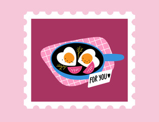 Cute breakfast valentine card