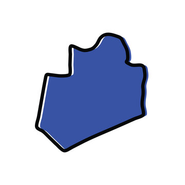 Bay region of Somalia vector map illustration.