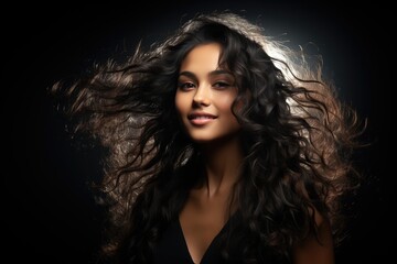 Captivating Tresses: Indian Model's Hair Ad generative ai