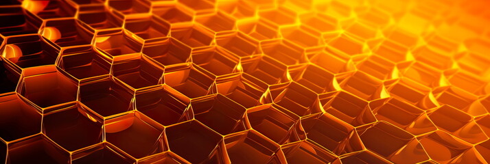 hexagonal patterns of honeycomb structures created by bees, showcasing the precision and order in natural engineering. - obrazy, fototapety, plakaty