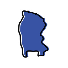 West Kordofan state of Sudan vector map illustration.