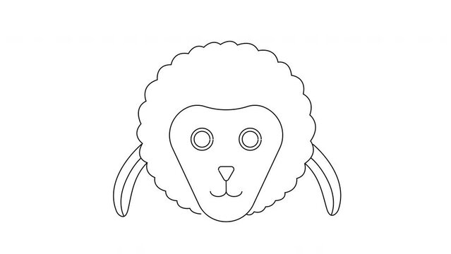 animated sketch of a sheep's head icon