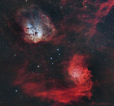 Nebulose Girino e Stella Fiammeggiante