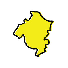 Ben Arous division of Tunisia vector map illustration.