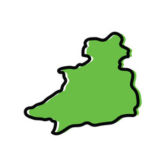 Jendouba division of Tunisia vector map illustration.