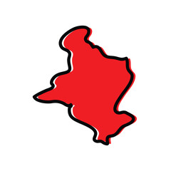 Sidi Bouzid division of Tunisia vector map illustration.