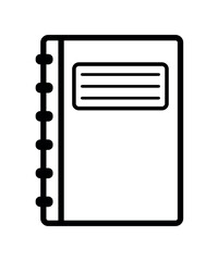 Black Line Book Icon Clipart Cartoon Stationery School Tools Doodle Vector Illustration