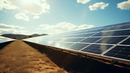 A solar panel farm representing the shift towards sustainable energy solutions.