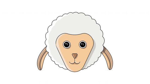 Animation forms a sheep's head icon