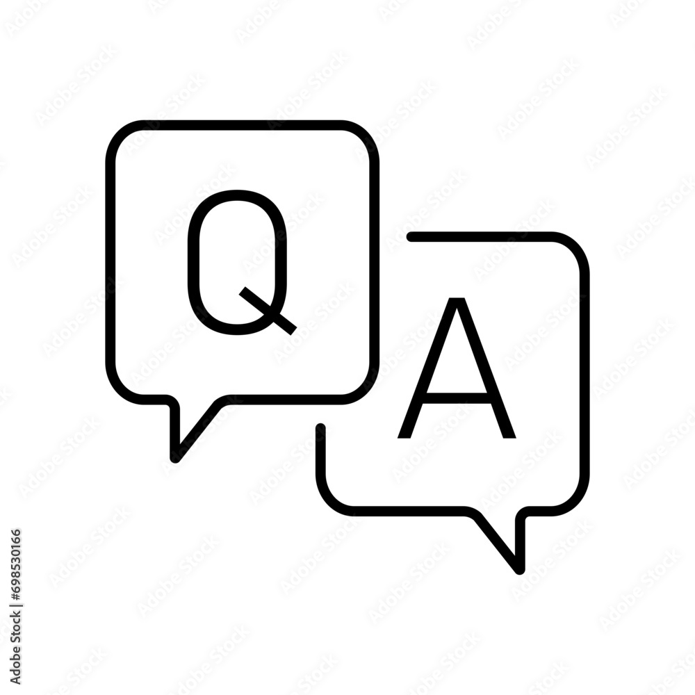 Poster qa icon. set of simple contact us icons for web and mobile app. social media network icon call us em