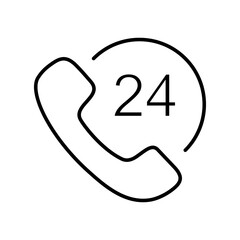 24 hours icon, Set of simple Contact us icons for web and mobile app. Social Media network icon call us email mobile signs. Customer service. Contact support sign and symbols