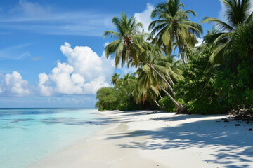 tropical beach scene, beautiful nature, generative ai