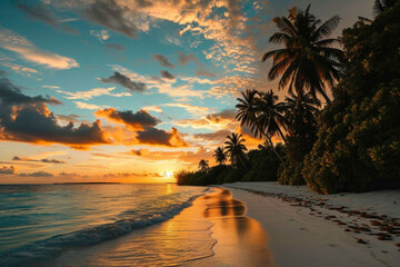 tropical beach scene, beautiful nature, generative ai