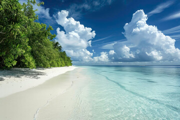 tropical beach scene, beautiful nature, generative ai