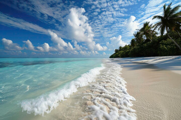 tropical beach scene, beautiful nature, generative ai