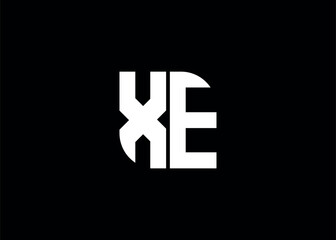 Monogram Letter XE Logo Design vector template