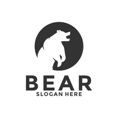 bear vector illustration logo design template