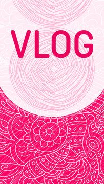 Vlog Pink Doodle Design Element Texture Background Vertical Text 