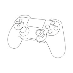 Game controller Single continuous line drawing video games PlayStation gaming controller. One line draw graphic design vector illustration  © alamingraphics27