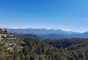 mountain view on a sunny day