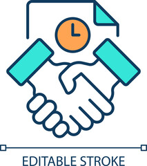 2D editable gig economy icon representing workplace trends, isolated simple vector, thin linear illustration.