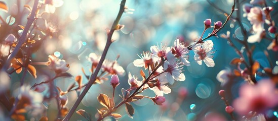 Stunning spring flowers with colorful blur and bokeh, perfect for wallpapers or web pages.