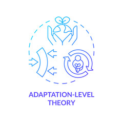 2D gradient adaptation level theory icon, creative isolated vector, thin line illustration representing environmental psychology.