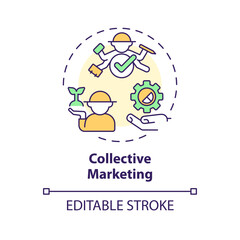 2D editable multicolor collective marketing icon, creative isolated vector, thin line illustration representing agricultural clusters.